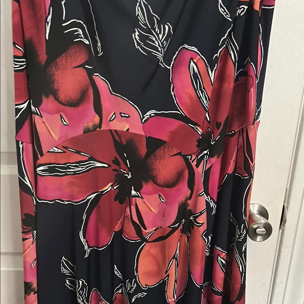 Robbie Bee Signature Dress in Red and Navy